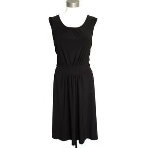 STAR VIXEN sleeveless banded shirred scoop neck black skater dress Size 3X NEW